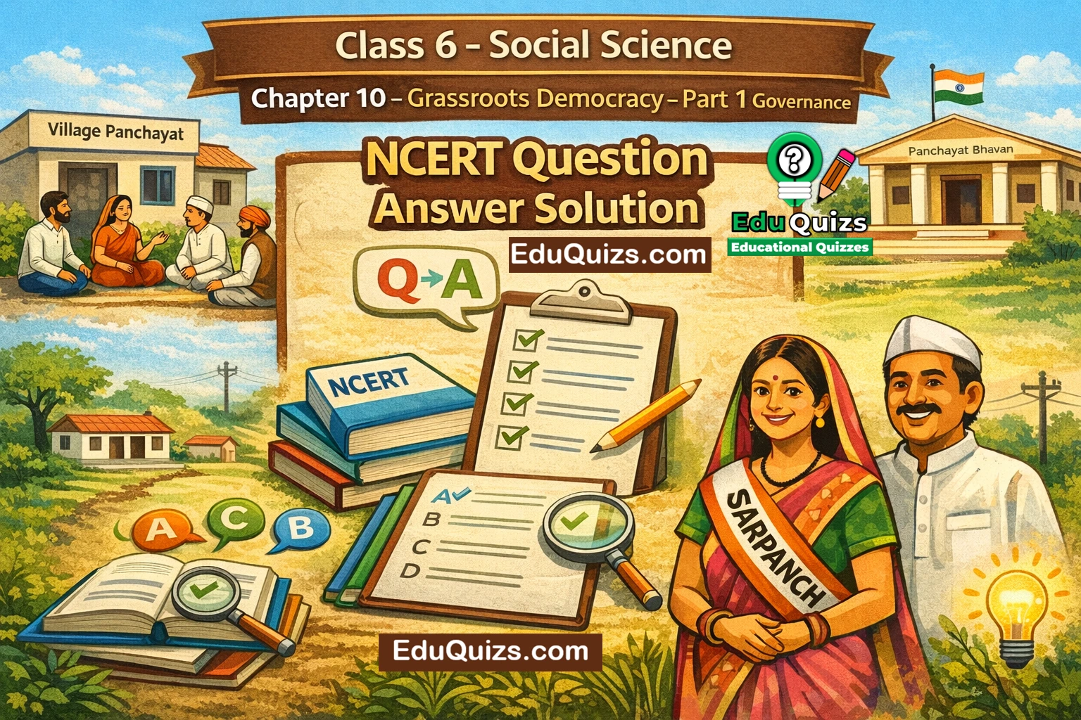 Class 6 Social Science Chapter 10 – Grassroots Democracy – Part 1 Governance NCERT Question Answer Solution for Class 6 Civics
