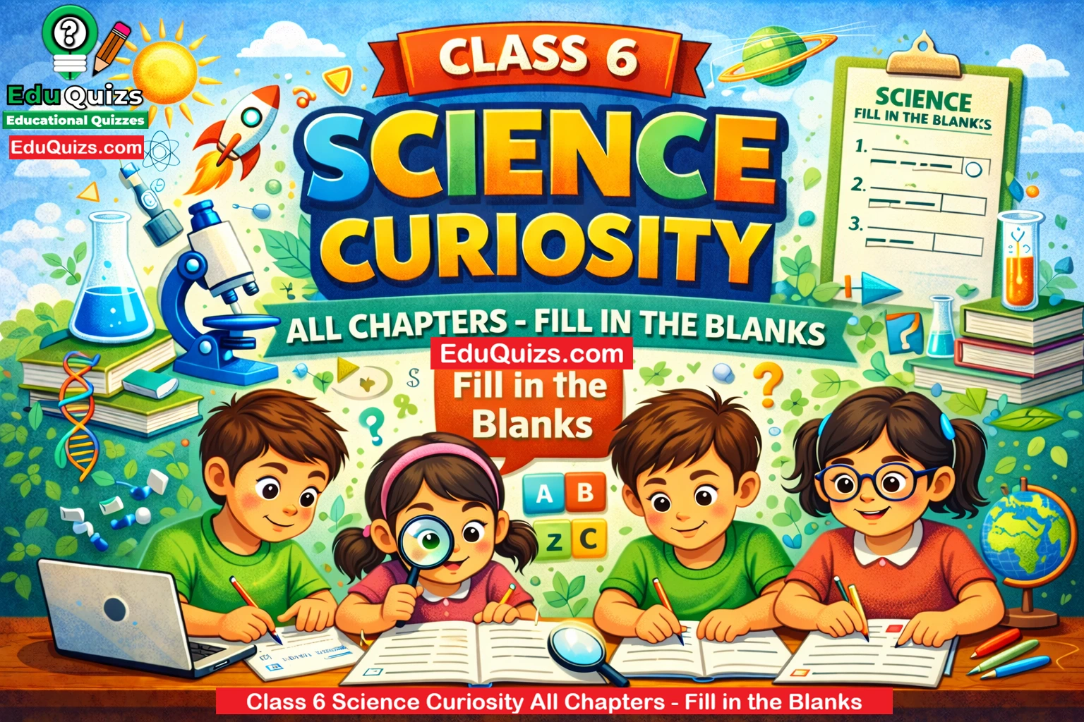 Class 6 Science Curiosity All Chapters Fill in the Blanks worksheet practice questions for NCERT Class 6 Science students