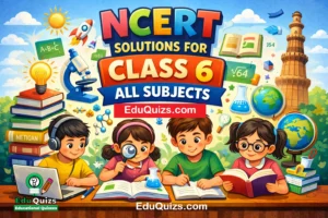 Class 6 students studying with books, laptop, microscope and globe, used for NCERT Solutions for Class 6 All Subjects